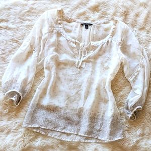 American Eagle Sheer Half-Sleeve Top
